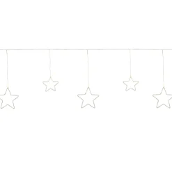 Outlet LED Lighted Stars Christmas Garland, 4ft, Warm White Lights Battery Operated