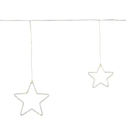 Outlet LED Lighted Stars Christmas Garland, 4ft, Warm White Lights Battery Operated