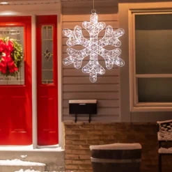 LED Lighted Twinkle Snowflake Outdoor Christmas Decoration - 23.5" - Cool White Snowflakes