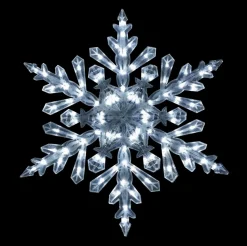 Clearance LED Lighted Twinkling Snowflake Christmas Outdoor Decoration - 47" - Cool White Snowflakes