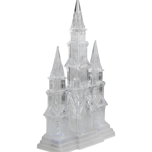 Clearance LED Lighted Winter Church Acrylic Christmas Decoration - 17.5" Building Sets
