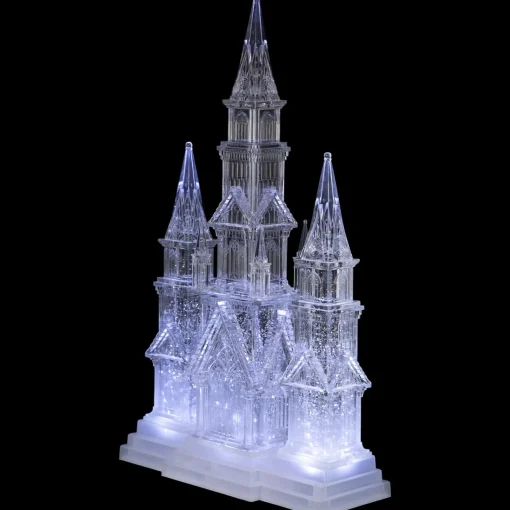 Clearance LED Lighted Winter Church Acrylic Christmas Decoration - 17.5" Building Sets