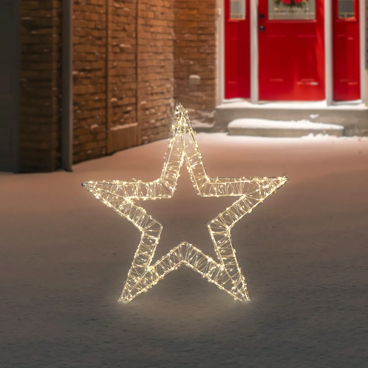 Sale LED Lighted Wire Star Outdoor Christmas Decoration - 22" - Warm White Lights Stars