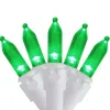 Outlet LED Mini Christmas Lights - Green - 16.25' White Wire - 50ct Led