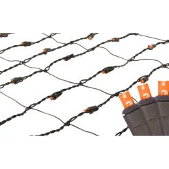 Best LED Net Style Tree Trunk Wrap Christmas Lights - Orange - 2' x 8' - Brown Wire Novelty