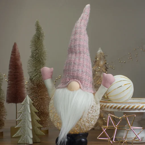 Sale LED Rattan Gnome Christmas Figure - 19" - Warm White Lights - Pink and White Gnomes