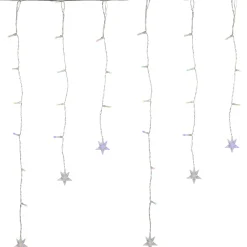 Best LED Stars Icicle Christmas Lights - Multi-Color - 29.5' Clear Wire - 400ct Icicles