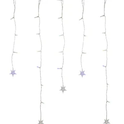 Best LED Stars Icicle Christmas Lights - Multi-Color - 29.5' Clear Wire - 400ct Icicles