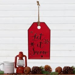 Best Let It Snow Metal Christmas Wall Sign - 12" Door