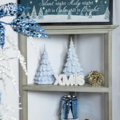 Outlet Lettered "XMAS" Tree Ceramic Christmas Sign - 8" - White and Gold Novelty