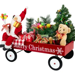 Sale Lighted and Musical Santa Claus Merry Christmas Wagon Decoration - 20