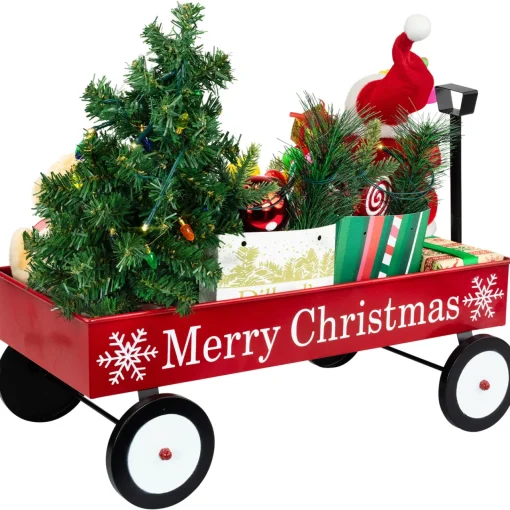 Sale Lighted and Musical Santa Claus Merry Christmas Wagon Decoration - 20" Animated & Musical