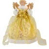 Sale Lighted Angel Christmas Tree Topper - Gold - 12" - Clear Lights Angels