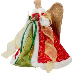 Clearance Lighted Angel with Golden Wings Christmas Tree Topper - 12