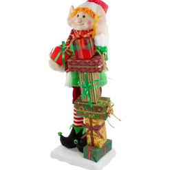 Best Lighted Animated Musical Santa's Elf with Star and Presents Christmas Figure - 30