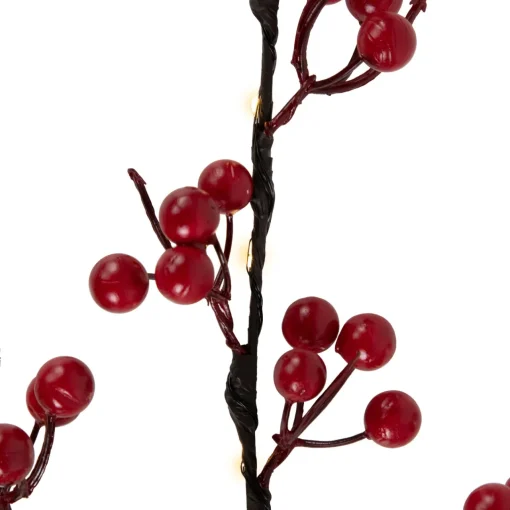 Clearance Lighted Berries Christmas Spray - 29" - Warm White Sprays, Picks & Branches