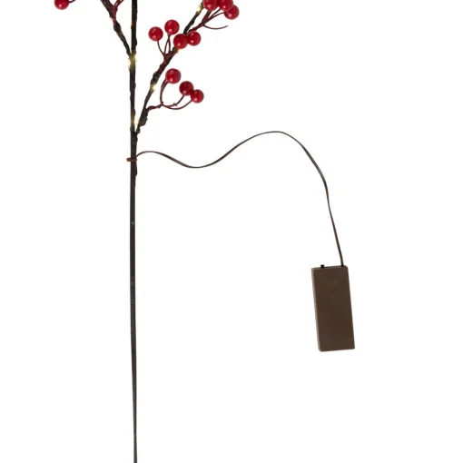 Clearance Lighted Berries Christmas Spray - 29" - Warm White Sprays, Picks & Branches