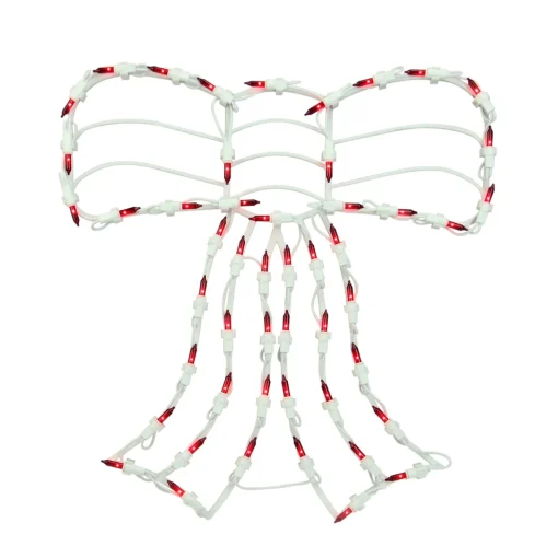 Sale Lighted Bow Christmas Window Silhouette Decoration - 14" - Red Window