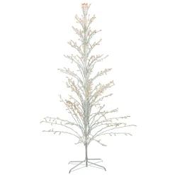 Lighted Cascade Twig Outdoor Christmas Tree - 6' - White - Clear Lights Twig & Birch