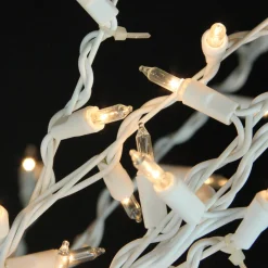 Lighted Cascade Twig Outdoor Christmas Tree - 6' - White - Clear Lights Twig & Birch