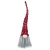 New Lighted Christmas Gnome with Bendable Hat Figure - 18" - Red and Grey Gnomes