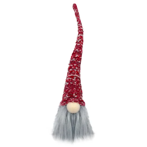New Lighted Christmas Gnome with Bendable Hat Figure - 18" - Red and Grey Gnomes