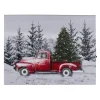 Best Lighted Christmas Tree in a Red Truck Canvas Art - 8" Door