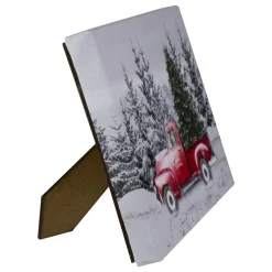Best Lighted Christmas Tree in a Red Truck Canvas Art - 8" Door