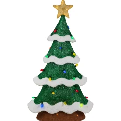 Clearance Lighted Christmas Tree Outdoor Yard Decoration - 50" - Green - Multi-Color LED Trees