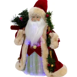 Online Lighted Color-Changing Fiber Optic Santa Claus Christmas Tree Topper - 12