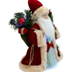 Online Lighted Color-Changing Fiber Optic Santa Claus Christmas Tree Topper - 12