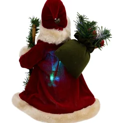 Online Lighted Color-Changing Fiber Optic Santa Claus Christmas Tree Topper - 12