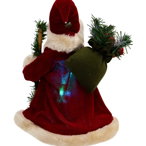Online Lighted Color-Changing Fiber Optic Santa Claus Christmas Tree Topper - 12" Stars