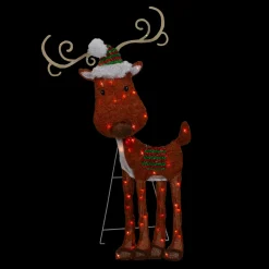 Outlet Lighted 2D Chenille Reindeer Outdoor Christmas Decoration - 32