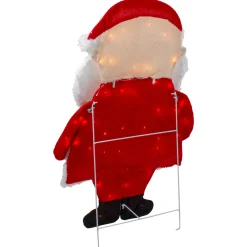 Discount Lighted 2D Chenille Santa Outdoor Christmas Decoration - 32