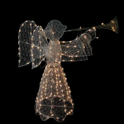 Best Lighted 3D Trumpeting Angel Outdoor Christmas Decoration - 44