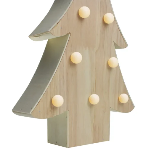 Outlet Lighted 3D Wooden Christmas Tree Decoration - 15" Wall