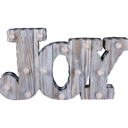 Sale Lighted 3D Wooden "JOY" Christmas Decoration - 14" Wall