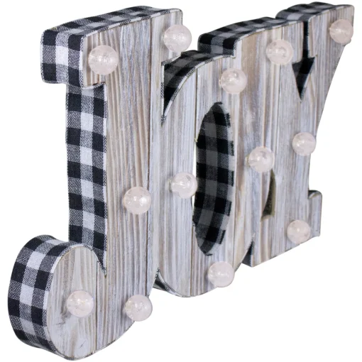 Sale Lighted 3D Wooden "JOY" Christmas Decoration - 14" Wall