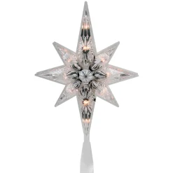 Clearance Lighted Faceted Star of Bethlehem Christmas Tree Topper- 13.5" - Clear Lights Stars