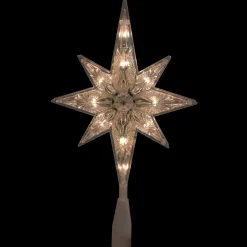Clearance Lighted Faceted Star of Bethlehem Christmas Tree Topper- 13.5" - Clear Lights Stars
