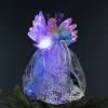 Sale Lighted Fiber Optic Angel Christmas Tree Topper - 12" - Blue and White Stars