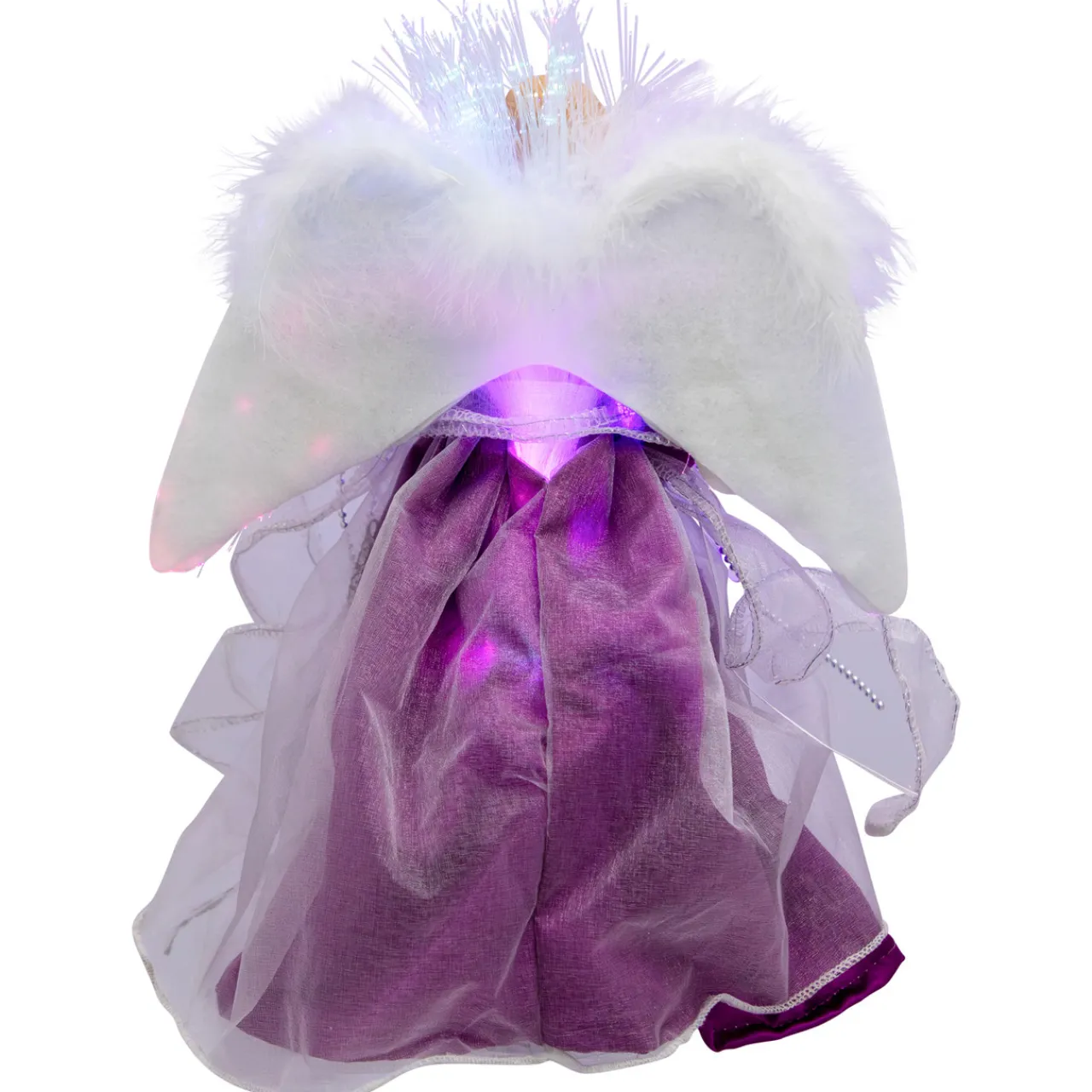 Sale Lighted Fiber Optic Color Changing Christmas Tree Topper - 12" - Purple Stars