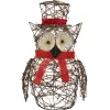 Best Lighted Glitter Rattan Owl Outdoor Christmas Decoration - 21" - Clear Lights Animals