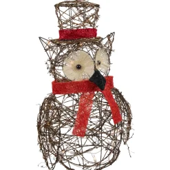 Best Lighted Glitter Rattan Owl Outdoor Christmas Decoration - 21