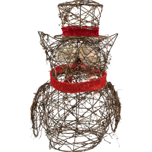 Best Lighted Glitter Rattan Owl Outdoor Christmas Decoration - 21" - Clear Lights Animals