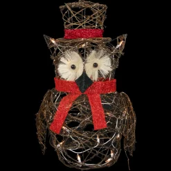 Best Lighted Glitter Rattan Owl Outdoor Christmas Decoration - 21