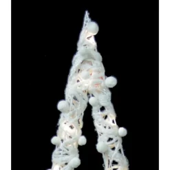 Online Lighted Glitter String and Cotton Ball Christmas Tree Decoration - 34