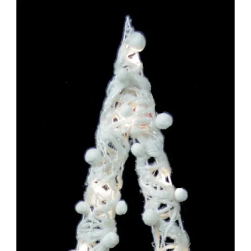 Online Lighted Glitter String and Cotton Ball Christmas Tree Decoration - 34" Trees