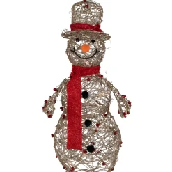 Sale Lighted Glittered Snowman and Berries Outdoor Christmas Decoration - 28" Snowmen